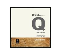 nielsen Quadrum Wooden Picture Frame - Black 50x50cm - with Float Glass and Easy Push-Turn Clips - for Photos and Art