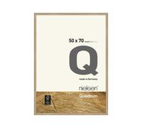 nielsen Quadrum Wooden Picture Frame - Oak Natural 50x70cm - with Float Glass and Easy Push-Turn Clips - for Photos and Art