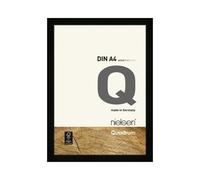 nielsen Quadrum Wooden Picture Frame - Black A4, 21x29.7cm - with Float Glass and Easy Push-Turn Clips - for Photos and Art