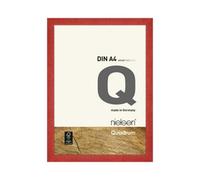 Nielsen Quadrum A4 Red Wooden Picture Frame With Float Glass And Push/turn Clips