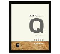 nielsen Quadrum Wooden Picture Frame - Black 24x30cm - with Float Glass and Easy Push-Turn Clips - for Photos and Art