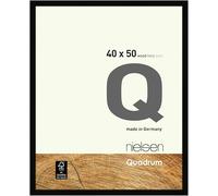 nielsen Quadrum Wooden Picture Frame - Black 40x50cm - with Float Glass and Easy Push-Turn Clips - for Photos and Art