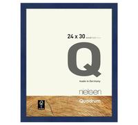 nielsen Quadrum Wooden Picture Frame - Blue 24x30cm - with Float Glass and Easy Push-Turn Clips - for Photos and Art