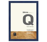 nielsen Quadrum Wooden Picture Frame Blue A4, 21x29.7cm with Float Glass and Push and Turn Clips