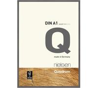 nielsen Quadrum Wooden Picture Frame - Grey A1, 59.4x84.1cm - with Float Glass and Easy Push-Turn Clips - for Photos and Art