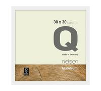 nielsen Quadrum Wooden Picture Frame - Matt White 30x30cm - with Float Glass and Easy Push-Turn Clips - for Photos and Art