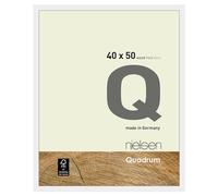 nielsen Quadrum Wooden Picture Frame - Matt White 40x50cm - with Float Glass and Easy Push-Turn Clips - for Photos and Art