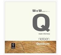 nielsen Quadrum Wooden Picture Frame - Matt White 50x50cm - with Float Glass and Easy Push-Turn Clips - for Photos and Art