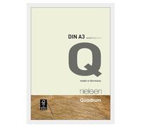 nielsen Quadrum Wooden Picture Frame - Matt White A3, 29.7x42cm - with Float Glass and Easy Push-Turn Clips - for Photos and Art