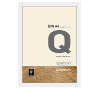 nielsen Quadrum Wooden Picture Frame - Matt White A4, 21x29.7cm - with Float Glass and Easy Push-Turn Clips - for Photos and Art