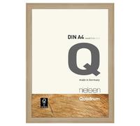 nielsen Quadrum Wooden Picture Frame - Oak Natural A4, 21x29.7cm - with Float Glass and Easy Push-Turn Clips - for Photos and Art