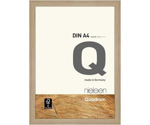 nielsen Quadrum Wooden Picture Frame - Oak Natural A4, 21x29.7cm - with Float Glass and Easy Push-Turn Clips - for Photos and Art