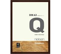 nielsen Quadrum Wooden Picture Frame Wenge A3, 29.7x42cm with Float Glass and Push and Turn Clips