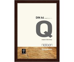 nielsen Quadrum Wooden Picture Frame - Wenge A4, 21x29.7cm - with Float Glass and Easy Push-Turn Clips - for Photos and Art