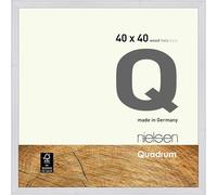 nielsen Quadrum Wooden Picture Frame - White Veneer 40x40cm - with Float Glass and Easy Push-Turn Clips - for Photos and Art