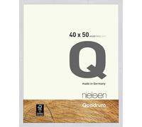 nielsen Quadrum Wooden Picture Frame - White Veneer 40x50cm - with Float Glass and Easy Push-Turn Clips - for Photos and Art