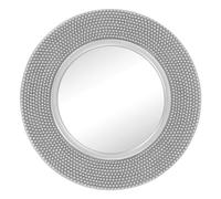 nielsen Rawlins Round Wall Mirror Silver 80x80cm, Textured Beaded Frame, with Hanger