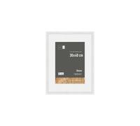 nielsen Skava Wooden Picture Frame White 30x40cm with White Mount to fit A4 photo, Float Glass and Push and Turn Clips