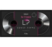 nielsen Vinyl Double Record Display Frame - Black Wood 31.4x63.3x2.5cm - fits Double LPs - with Push and Turn Clips