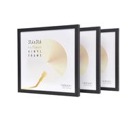 nielsen Vinyl Record Display Frame - Black Wood 31x31x2.5cm - fits Double LPs (Pack of 3) - with Easy Push-Turn Clips