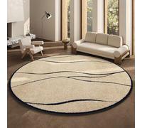 niepan Modern Minimalist Round Living Room Carpet, Imitation Cashmere Area Rug, 80cm, Willow Line Circle