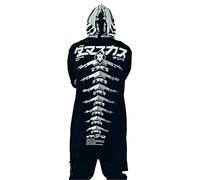 Niepce Inc Graphic Cyberpunk Zip Up Men's Fashion Hoodies Sweatshirts, White, S