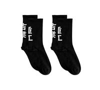 Niepce Inc Japanese Streetwear Crew Socks for Men Size 7-12, Black1(2 Pairs), One Size