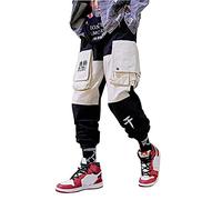 Niepce Inc Japanese Streetwear Men's Cargo Pants, Black-821, X-Large