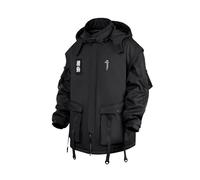 Niepce Inc Japanese Streetwear Techwear Men’s Winter Parka Jacket, Black1, Large