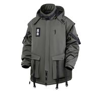 Niepce Inc Japanese Streetwear Techwear Men’s Winter Parka Jacket, Grey1, X-Large