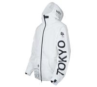 Niepce Inc Japanese Streetwear Zip Up Windbreaker Jackets for Men, White-ibj433, Large