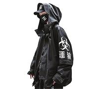 Niepce Inc Men's Japanese Streetwear Zip Up Windbreaker Jacket, Black (black 5), S