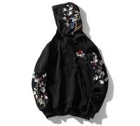 Niepce Inc Men's Magpie Embroidered Heavyweight Hoodies, Black, S
