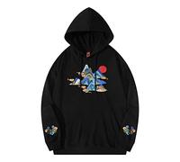 Niepce Inc Streetwear Graphic Embroidered Hoodies for Men, Black1, XL