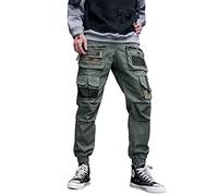 Niepce Inc Streetwear Mens Cargo Jogger Pants, Green1, Large