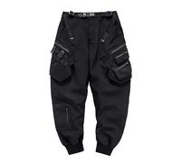 Niepce Inc Streetwear Men's Techwear Pants with Straps, Black10, XXL