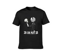 Nier Automata 2B Or Not 2B Men T-Shirt Graphic Mens Cotton Casual Black Tee Shirt XL