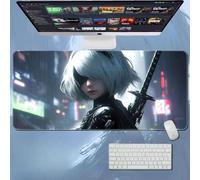NieR:Automata 2B XXL Gaming Mouse Mat Extended Large Non-slip Rubber Base Mouse Mat Mousepad,Computer Laptop Desk Mat Thick Enough for Smooth&Durable Surface (YoRHa No. 2 Type B, 900*400*3mm)