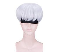 NieR Automata YoRHa No.9 Model S Short Wig Cosplay Costume Heat Resistant Synthetic Hair Men Wigs (No Patch Neckwear)