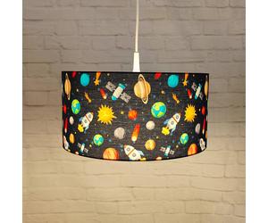 Niermann Standby Space pendant light with a fabric lampshade