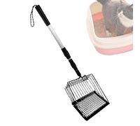 Niesel Cat Litter Tray, Metal Cat Rubbish Scoop - Side Person Box Scooper with Deep Shovel - Stretchy Sifter for Chickens Coops Household Senior Pet Care Small Area Life
