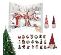Niesel Christmas Gnome Calendar - Festive Ornaments for Kids and Adults,24-day Countdown Calendar Dwarf Dolls Ornaments for Centerpiece Desktop Mantel Christmas Tree