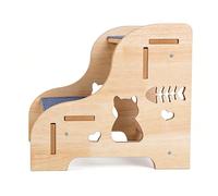 Niesel Dog Stairs for Bed | Wooden Heavy Duty Climbing Stairs Ramp,Stable Pet Bed Steps - for Indoor Outdoor Living Room Bedroom Bedside Couch Sofa Furniture Car Senior Elderly Puppy