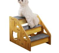 Niesel Dog Steps - Wooden Pet Ramp Ladder,3-Step Dog Stairs for High Bed | for Small Senior Cat Puppy Sofa Couch Garden Apartment Balcony Terrace