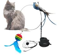 Niesel Interactive Toy for Cats, Toy Angel Interactive Teaser, Hand-Held with Wall Mounting, Natural Bird for Kitten Accessories, Indoor Games for All Breeds to Enrich and
