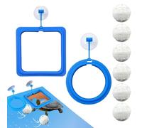 Niesel Turtle Feeding Ring,2X Fish Tank Food Rings with 6 Nitrifying Balls - Fish Feeder Rings with Suction Cups for Turtle Guppy Puffer
