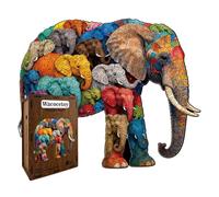 Niesel Wooden Puzzles for Adults - Educational Challenging Game,Elephant Wooden Jigsaw Puzzle,for Home Office School Party Birthday Christmas Free Time