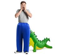Niest Halloween Crocodile Inflatable Costume, Funny Adults Halloween Blow Up Suit One Size Fits Most (1.55M - 1.9M) for Cosplay Party, Birthday, Event, Gift