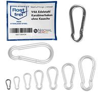 NietFullThings 1 x 3 mm Stainless Steel Carabiner Hook, 30 mm, 200 kg Breaking Load, Key Ring, Hammock Swing