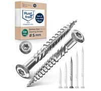 NietFullThings Decking Screws Stainless Steel A2 (304) Torx Wood Screws 5x60 mm Deck Screws for Wood Outdoor Pack of 250